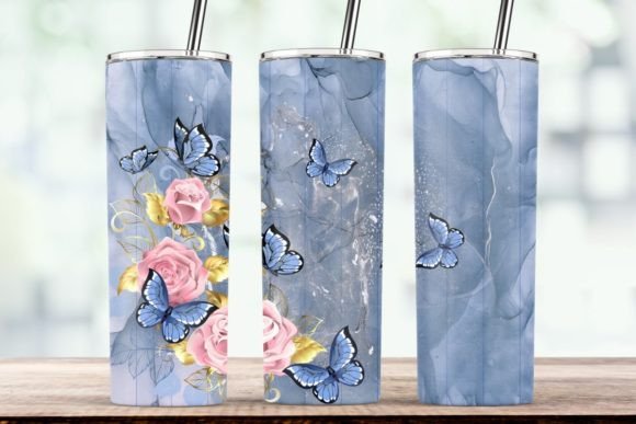 Butterfly and Rose Flowers Sublimation