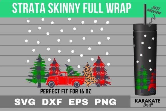 Christmas Truck,16 Oz Strata Skinny Wrap