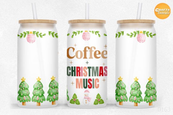 Coffee and Christmas 16 Oz Libbey Glass
