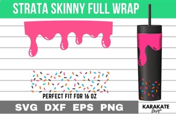 Donut Print, 16 Oz Strata Skinny Wrap