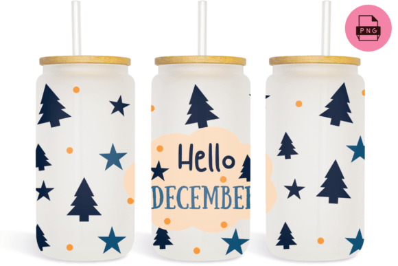 Hello December Christmas Libbey Glass