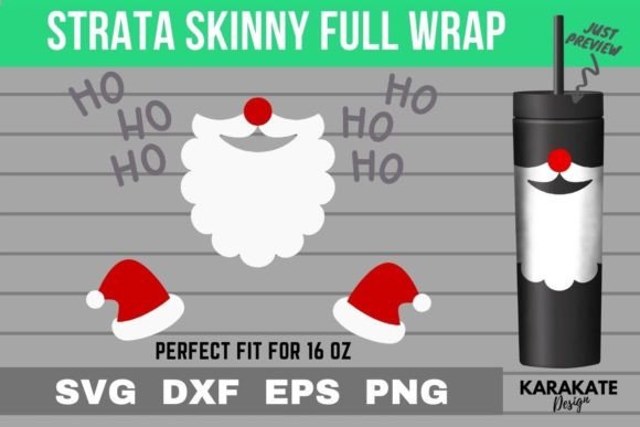 Hohoho Santa, 16 Oz Strata Skinny Wrap