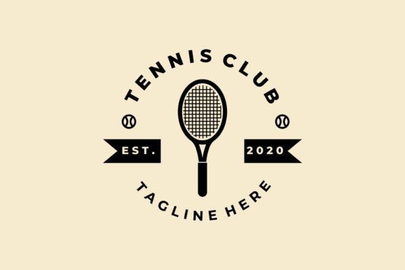 Tennis Rackets Badge Logo Template